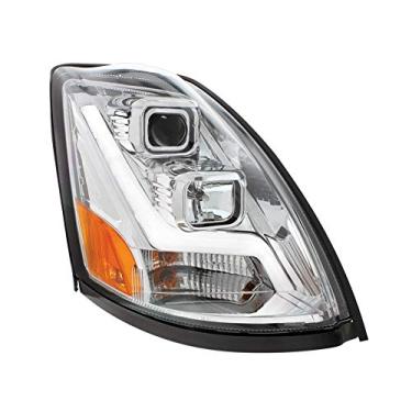 Imagem de United Pacific 31446 - Conjunto de farol de projeção - lado do passageiro, carcaça cromada, farol alto/baixo, lâmpada H7/H1, com