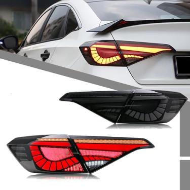 Imagem de Conjunto de luzes traseiras de LED compatível com Honda Civic 2022-2025 11ª geração Sedan Start-up Animação sequencial sequencial acessório de lâmpadas traseiras