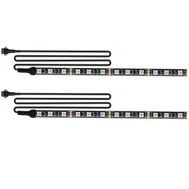 Imagem de UWDESY 2 peças de tiras de luz LED para motocicletas de 12 LEDs - luzes RGB multicoloridas com efeito de neon, para kits de luzes led de motocicleta, carrinho de golfe para carro, quadriciclo, luzes