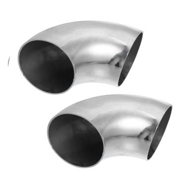 Imagem de TUCKBOLD Tubo de cotovelo curva mandril 90 graus OD 6.3 cm aço inoxidável reutilizável | tubo de escape cotovelo escada corrimão tubo 2 peças