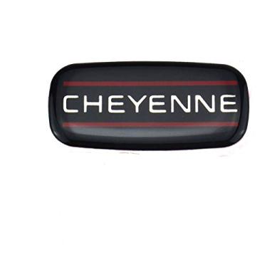 Imagem de 1 peça de reposição para cheyenne cabine emblema emblema logotipo teto pilar para 88-07 Silverado Chevrolet (preto vermelho cromo)