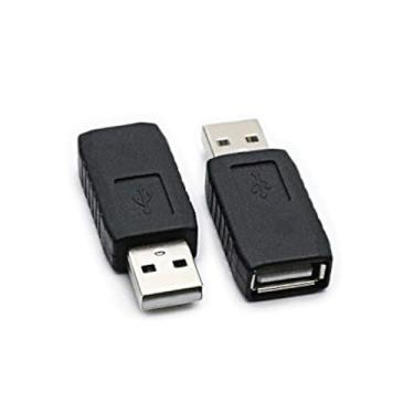 Imagem de Pacote com 2 adaptadores USB 2.0 AF/AM tipo A fêmea para USB A macho adaptador conversor plugue