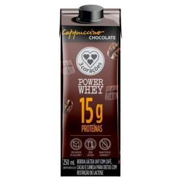 Imagem de Bebida Láctea 3 Corações Power Whey com 15g de Proteína Cappuccino Cho