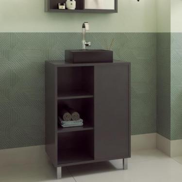 Imagem de Gabinete para Banheiro 60cm 1 Porta de Correr Julia - FAEMA