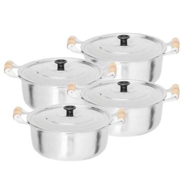 Imagem de Jogo De Panelas Caçarolas Alumínio Grosso 20, 26, 28, 30 - OkayShop