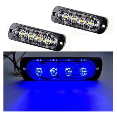 Imagem de Kit Strobo Led Vermelho Type-r, Estilo Policia, Ambulancia - Strobos A