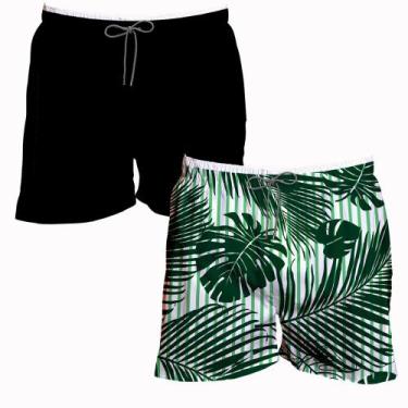 Imagem de Kit 2 Shorts Masculino Basico e Estampado Florido Academia - Bueno Sto