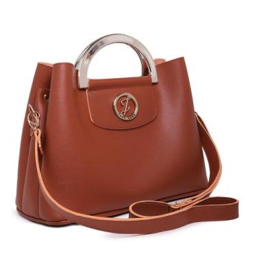 Imagem de Bolsa BRUNA Feminina Tiracolo Caramelo Tamanho Médio com 2 alças Marca