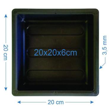 Imagem de 5 Forma De Piso Paver Bloquete Tátil Direcional 20x20x6cm - Plastidon