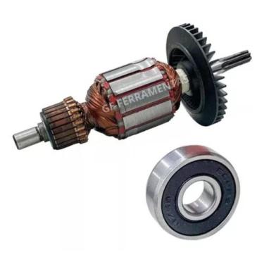 Imagem de Induzido + Rolamentos Compatível Furadeira Bosch 6640 110v - Bolte