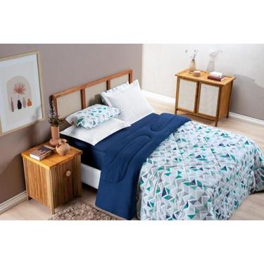 Imagem de Edredom Dupla Face Queem Quality - Bia Enxovais, Azul marinho