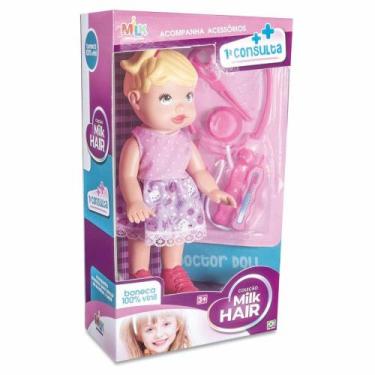 Imagem de Boneca vinil primeira consulta c/ acessorios milk ref 460 - MILK BRINQ