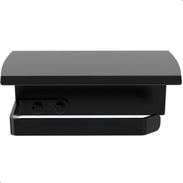 Imagem de Porta Papel Higiênico de Parede Preto Com Tampa Zmt - HomeDecor