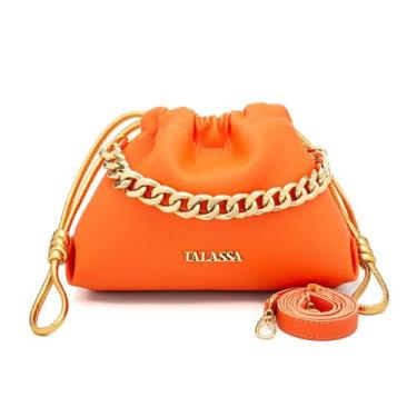Imagem de Bolsa Feminina Pra Festas De Corrente Dourada  - Talassa, Laranja