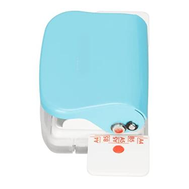 Imagem de Máquina de Encadernação de Livro Cinch de 6 Furos para Perfurador de Papel de Escritório Doméstico Com Régua Material ABS de Liga Premium (Azul claro)