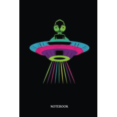 Imagem de Alien Notebook: Alien Ufo Space Colourful Lights Extraterrestrial | Alien Journal, Lined Journal Ufo, Ufo Journal, Lined Journal Alien, Size 6 X 9", 120 Pages.