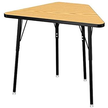 Imagem de Jonti-Craft Berries 6637JCA200 Mesa de atividades trapézio, altura A (61 cm - 78 cm altura ajustável), 91 cm x 58 cm, carvalho/preto/todo preto