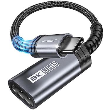 Imagem de JSAUX Adaptador USB C para DisplayPort 1.4 [8K@60Hz, 4K@144Hz/120Hz, 2K@240Hz], HDR Dinâmico, compatível com Thunderbolt 3/4, compatível com Oculus Rift S, MacBook Pro, Reverb G2, Dell