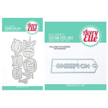 Imagem de Avery Elle - Peek-A-Boo Birthday Tag Toppers Critters & Peek-A-Boo Tags - 2 conjuntos de matrizes de aço