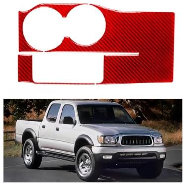 Imagem de IKUESM Compatible with TOYOTA TAKUMA (SPECIAL EDITION) 2001 2002 2003 2004 Black/Red Carbon Fiber Cup Holder, Auto Gear Wrap-around 2WD Sticker 3pcs/set(Red)