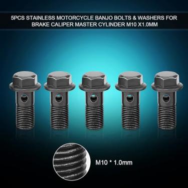 Imagem de Parafusos e Arruelas Banjo para Motocicleta, Roscas Limpas e Sem Ferrugem de, 5 Peças M10 X1.25/m10 * 1.0mm, Cilindro Mestre da Pinça de Freio (M10×1mm)