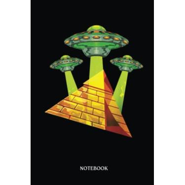 Imagem de Alien Notebook: Egyptian Pyramids Ufo Abduction Extraterrestrial Alien | Alien Journal, Lined Journal Ufo, Ufo Journal, Lined Journal Alien, Size 6 X 9", 120 Pages.