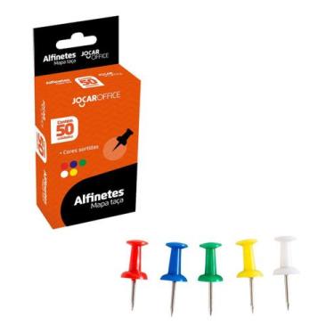 Imagem de Alfinetes Mapa de Cortiça Jocar Office Caixa com 50 Alfinetes para Qua