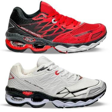 Imagem de Kit 2 Pares Tenis Masculino Esportivo Wave Orks Academia Corrida Confo