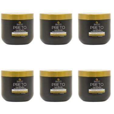 Imagem de Kit Com 6 Mascara Tonalizante Preto Azulado Felicity 500Gr - Felicity 