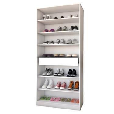Imagem de Sapateira 2 Portas com Espelho 1 Gaveta para 15 pares de Sapato (Branco)