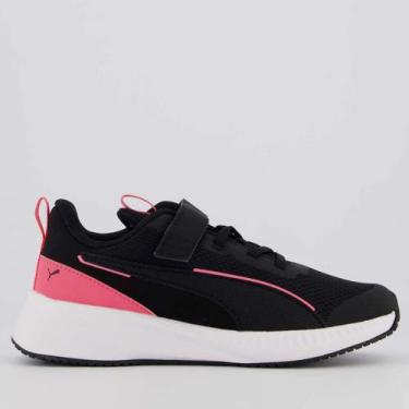 Imagem de Tênis Puma Flyer Lite 3 AC+ PS Infantil Preto e Pink, 33