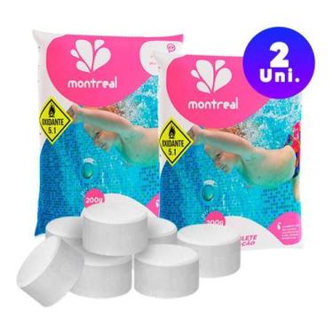 Imagem de Conjunto Tripla Ação Pastilhas De Cloro P/ Limpeza Piscina - Montreal