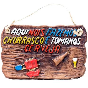 Imagem de Placa Decorativa Aqui Nóis Fazemos Churrasco Tomamos Cerveja