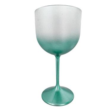 Imagem de Taça De Gin Acrílico Verde Tiffany Degradê 450ml