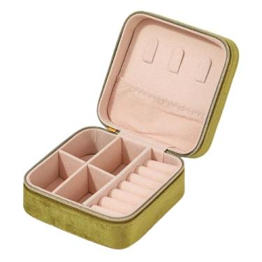 Imagem de Dynwave Jóias Jóias Organizador de jóias Caixa de armazenamento de caixa de anel portátil para brinquedos de colar de pingentes de pulseira Casamento, Verde