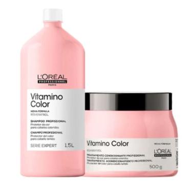 Imagem de Kit Loréal Vitamino Color Shampoo 1500ml + Máscara 500gr