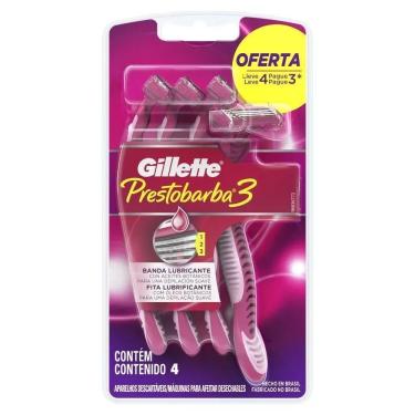 Imagem de Aparelho de Depilação Descartável Feminino Gillette Prestobarba3 – 4 unidades