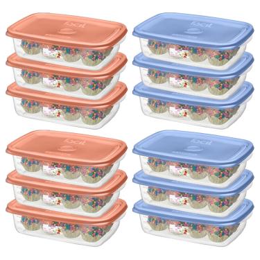 Imagem de Kit Potes Plastico 12 Peças Sanremo 785ml Freezer Microondas