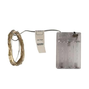 Imagem de Varal de Luz LED Colorido 5M Pilha 50 Leds Fio Transparente Fio de Fada Natal Festa Decoração