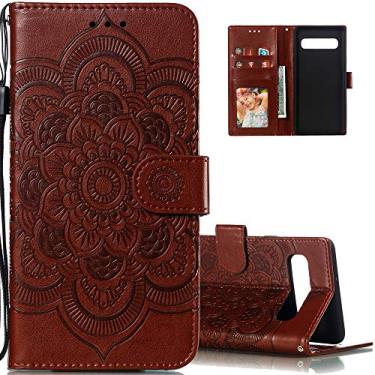 Imagem de LEECOCO Capa para Galaxy S10e Mandala Embossing Luxury PU Leather Flip Notebook Carteira Estilo Livro Suporte Magnético Slot para Cartão Folio Bumper Capa de Proteção para Samsung Galaxy S10e Mandala