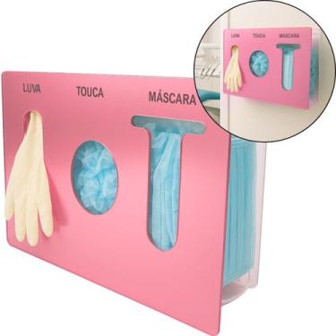 Imagem de Porta Luva Touca Máscara Descartável Dispenser Organizador Porta Caixa