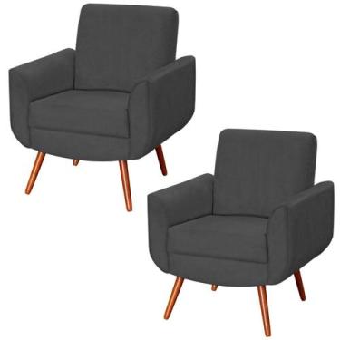 Imagem de Kit 2 Poltronas para Sala e Escritório Pé Palito Milão - Konfort, Velu