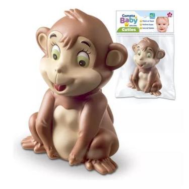 Imagem de Mordedor Infantil Brinquedo Banho Bebê Macaco Macio 12cm - Cometa Brin