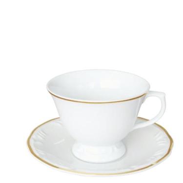 Imagem de Jogo Xícara p/ Café 6un 50ml Pomerode Filete Ouro Porcelana Schmidt