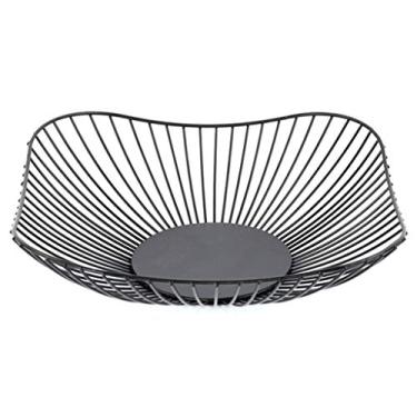Imagem de Cesta de frutas de ferro forjado moda europeia prato de frutas metal oco cesta de armazenamento cesta de pão para casa