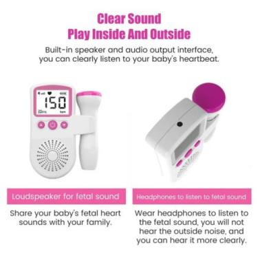 Imagem de Sonar Fetal Monitor Fetal Batimentos Bebê Doppler Sonar Para Ouvir Bat