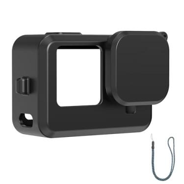 Imagem de VRIG Capa protetora de silicone para Go Pro Hero 13/12/11/10/9 preta, à prova de quedas e resistente ao desgaste, posicionamento preciso do orifício, capa protetora para proteger a lente de arranhões