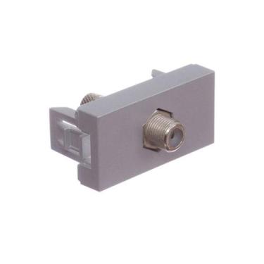 Imagem de Módulo Tomada Antena TV Coaxial Cinza Orion Schneider, Alumínio 