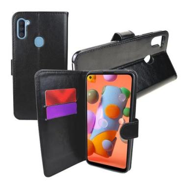 Imagem de Capa Capinha Case Carteira Preta com Flip Para Samsung Galaxy A11 - LX