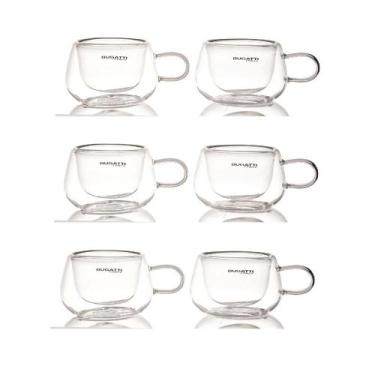 Imagem de Jogo 6 Xícaras Café Parede Dupla com Alça 100ml Bugatti